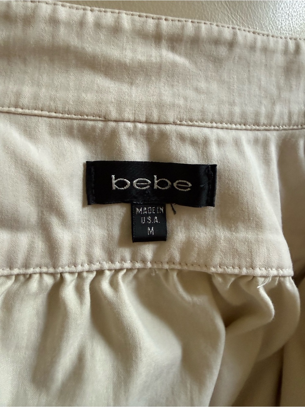 Bebe Vintage Y2K Ivory Fitted Utility Jacket Size Medium Made in USA